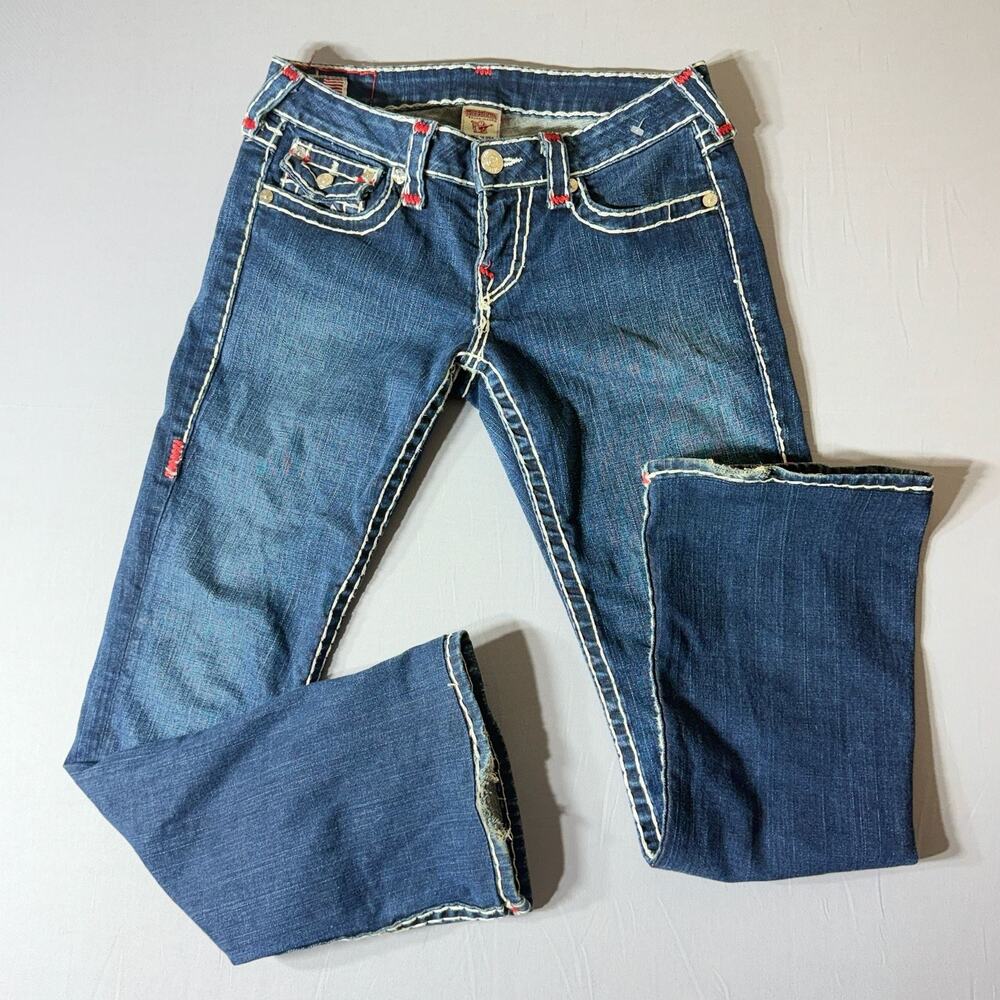 True Religion Becky Super T Flare Contrast Stitch Jeans‎